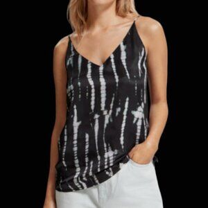 NWT Scotch & Soda - Jersey Tank With Woven Front - Tie Dye Rope